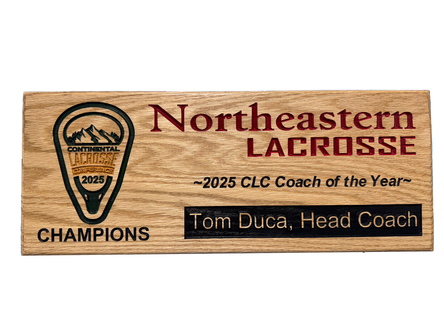Northeastern Men's Lacrosse CLC Championship Plaque